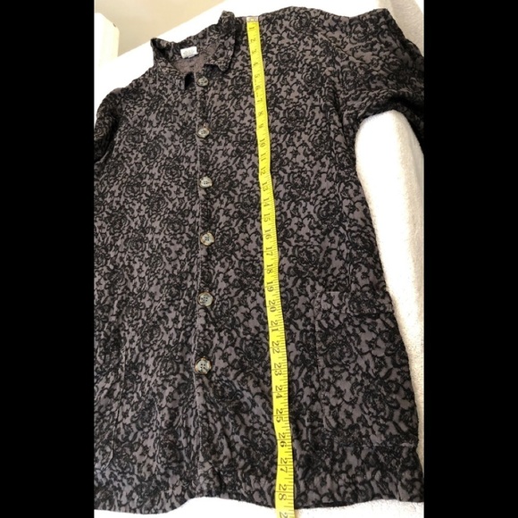 CP Shades Vintage Black Floral Button Up Top Jacket Size Medium Style R927-365 - Picture 6 of 10